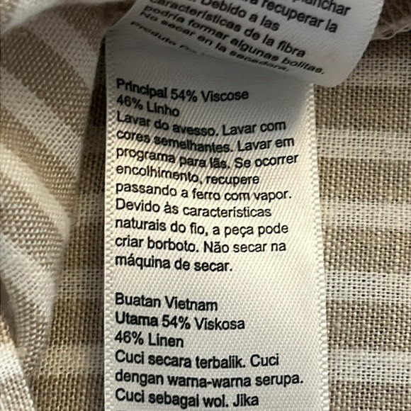 TopShop Women’s Linen Tank Camisole Striped Size 2 Small - Picture 6 of 6